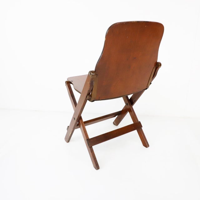 American 1940s US Army American Seating Company Wooden Folding Chair For Sale - Image 3 of 5