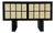 Italian Art Deco Sideboard in Parchment with Black Lacquer and Blue Mirror, 1940s For Sale