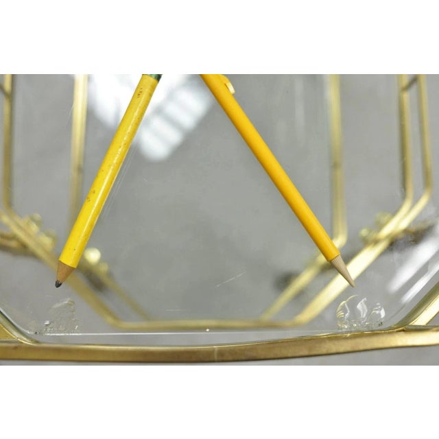 Mid 20th Century Italian Modern Brass and Glass 3 Tier Rolling Bar Cart Serving Table For Sale In Philadelphia - Image 6 of 12