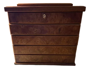 Late 20th Century Agresti Firenze Briar Burl Jewelry Chest With Key - 4 Drawer Italian Luxury Box