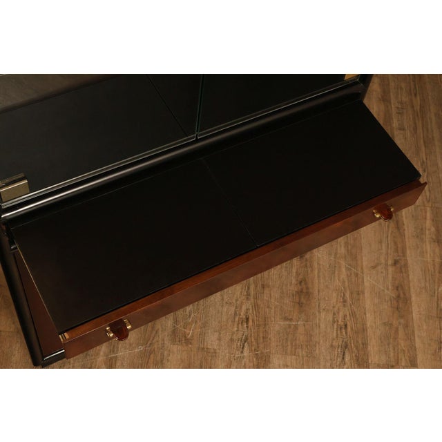Black Henredon Scene Three Display Curio Cabinet For Sale - Image 8 of 18
