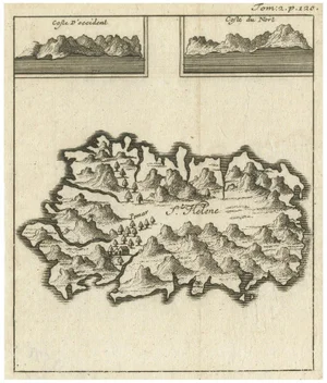 Map of Saint Helena Island by F. Bernard