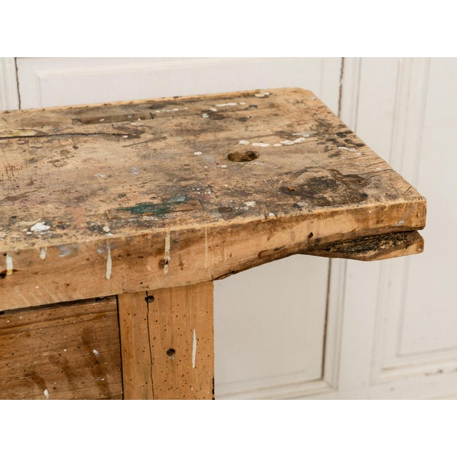 Small Vintage Workbench with Drawer, 1920 For Sale - Image 10 of 18