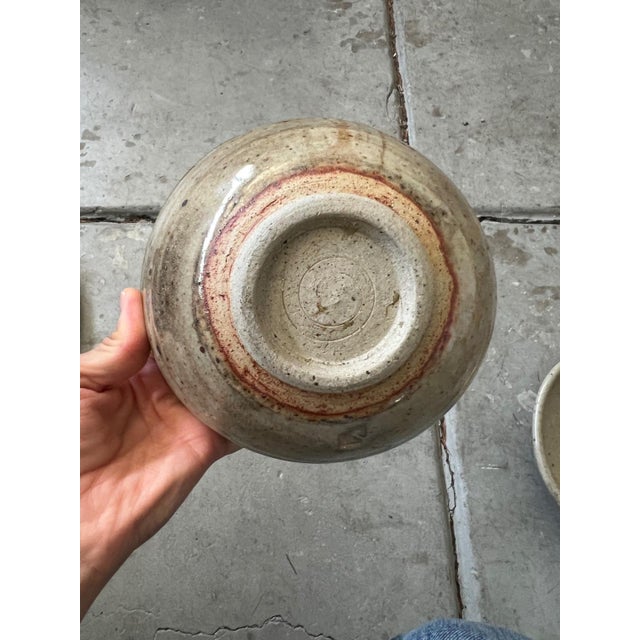 Set of 2 Wood-Fired Shino Studio Pottery Bowls For Sale - Image 15 of 18