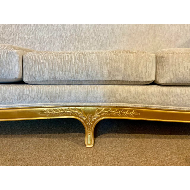 Wood Jonathan Charles Transitional Custom Gold Leaf Sofa For Sale - Image 7 of 7