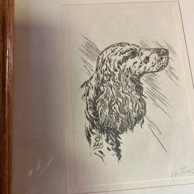 1970’s original rustic traditional setter dog etching. Signed on plate & pencil signed. Etching measures about 4x6 and...
