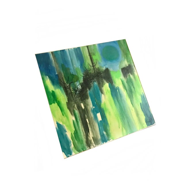 1960s Mid 20th Century Signed Abstract Expressionist Acrylic Painting For Sale - Image 5 of 8