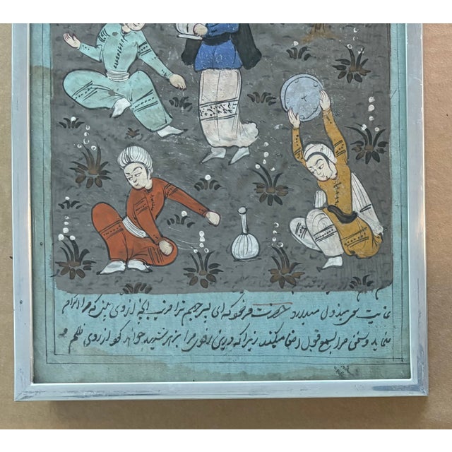 Persian Indo-Persian Gouache Manuscript Painting Antique 19th Century For Sale - Image 3 of 4
