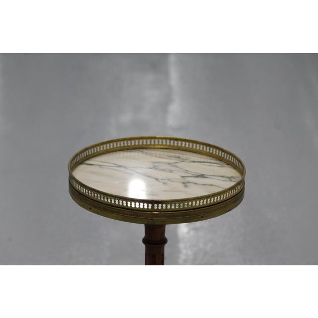 Small Round Side Table with White Marble Top For Sale - Image 3 of 12