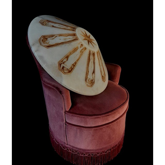 1920s Art Deco Three-Light Alabaster Pendant Lamp, 1920s For Sale - Image 5 of 12