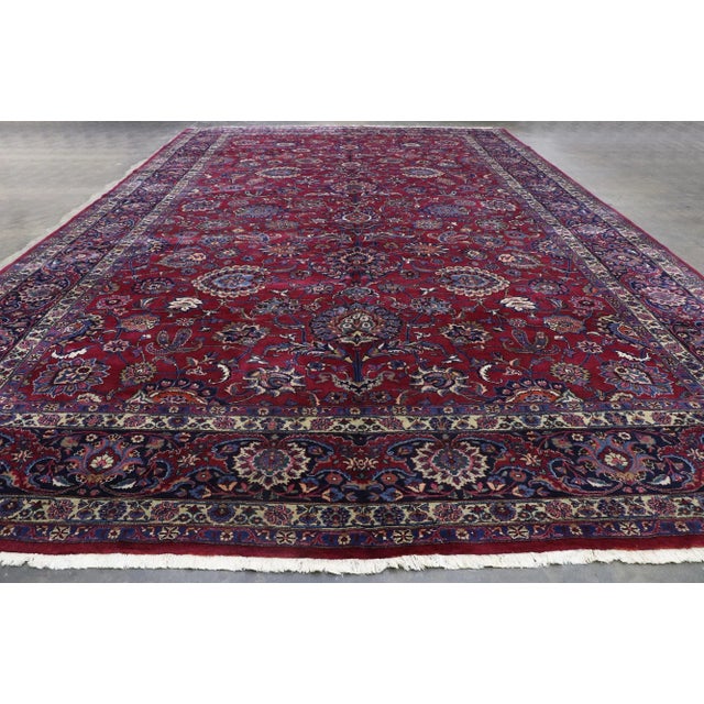 Textile Antique Persian Mashhad Rug - 12'00 X 19'07 For Sale - Image 7 of 9