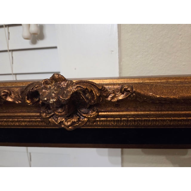 Wood Extra Large Ornate Antique Baroque French Gilt Frame For Sale - Image 7 of 10