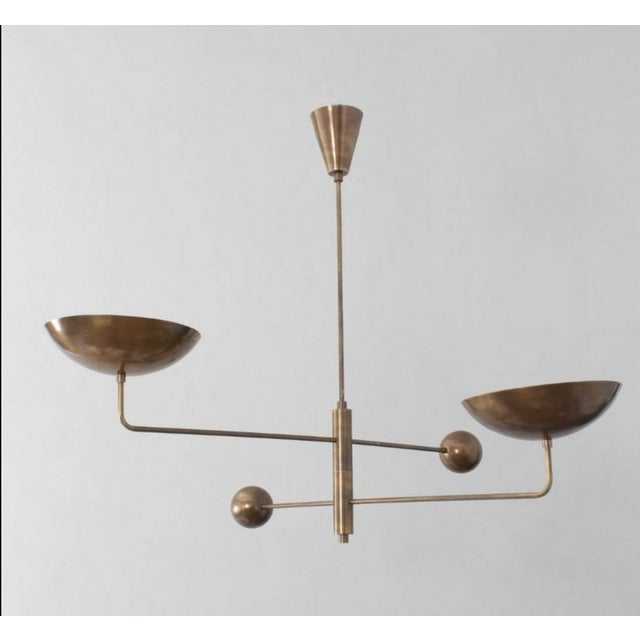 Mid-Century Modern Vintage Hanging Light in Brass, 1960s For Sale - Image 3 of 9