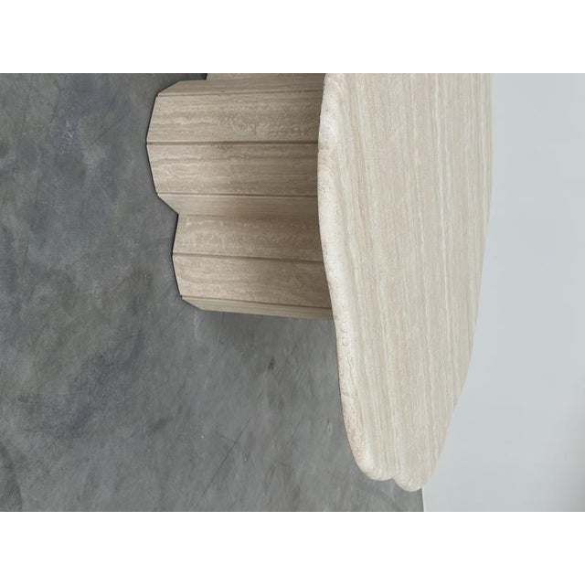 French Sculptural Travertine Flower Coffee Table, 1980s For Sale - Image 13 of 16