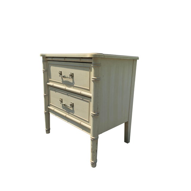 Henry Link Coastal Style White Cream Nightstand Chairish