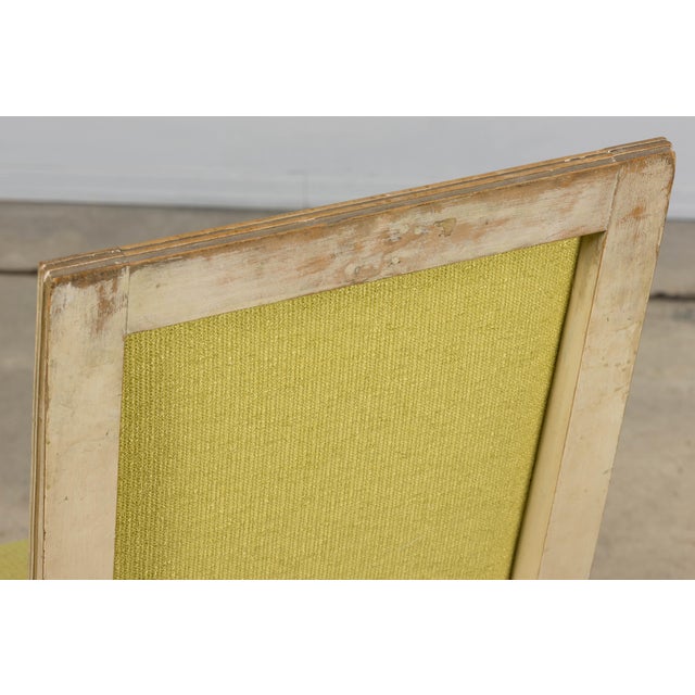 Antique French Louis XVI Painted Accent Side Chairs in Chartreuse Fabric - A Pair For Sale - Image 18 of 18