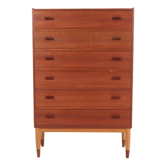 Teak and Oak Chest of Drawers by Poul M. Volther for Munch Møbler, 1960 For Sale