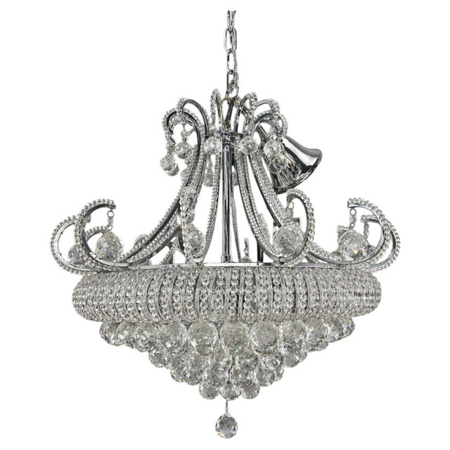 Glass Vintage Crystal Chandelier, 1970s For Sale - Image 7 of 7