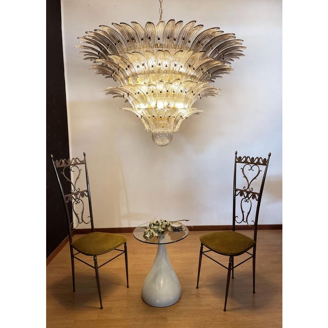 Glass Palmette Ceiling Light with Smoked Glasses, 1990s For Sale - Image 7 of 18