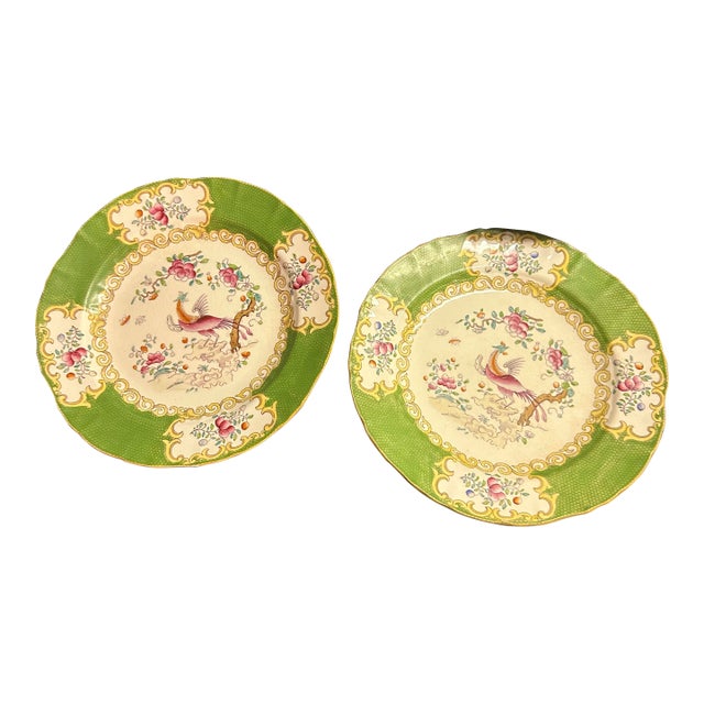 Late 19th Century Minton’s Fine China “Cockatrice” Plates- Set of 2 For Sale