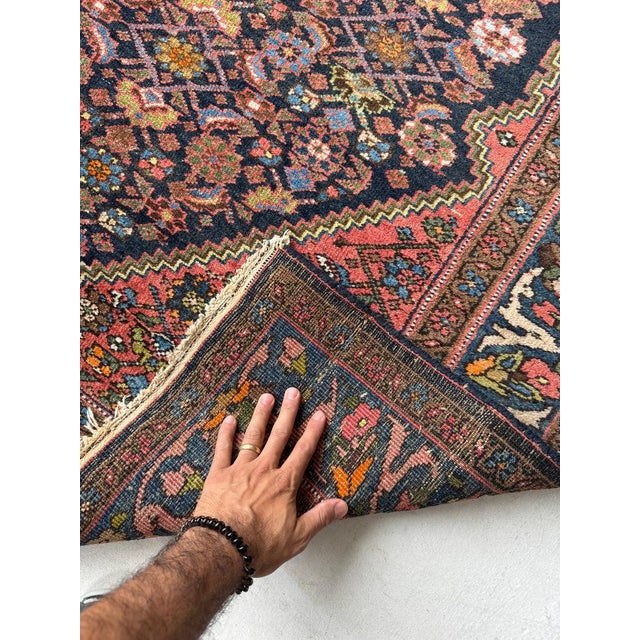 Vintage Bidjar Shifting Dyes with Lemon Sky Blue Rug 4.7 x 6.2 For Sale - Image 10 of 14