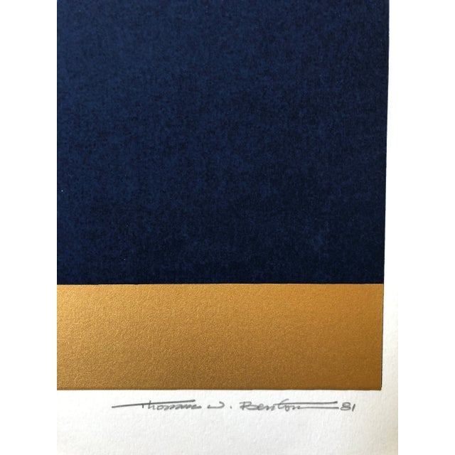 Abstract Thomas W. Benton 1981 Signed/Numbered Serigraph Geometric Abstract Print MCM Art For Sale - Image 3 of 3