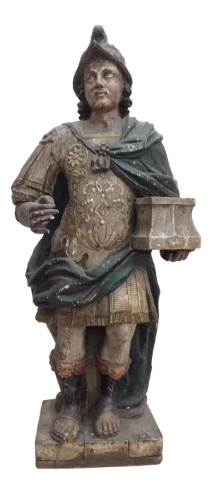 18th Century Antique Carved Roman Soldier Statue