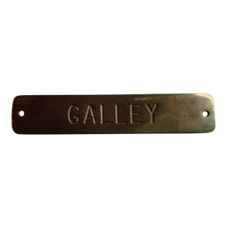 Vintage Lowell Sigmund Brass Nautical Sign, 'Galley' For Sale