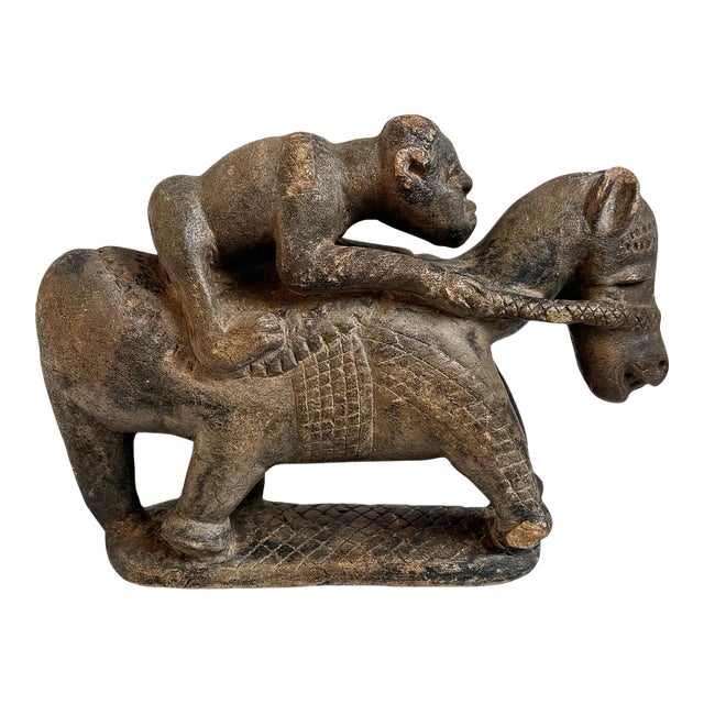 Rare Antique Sandstone Dogon Horse Rider Sculpture Mali For Sale