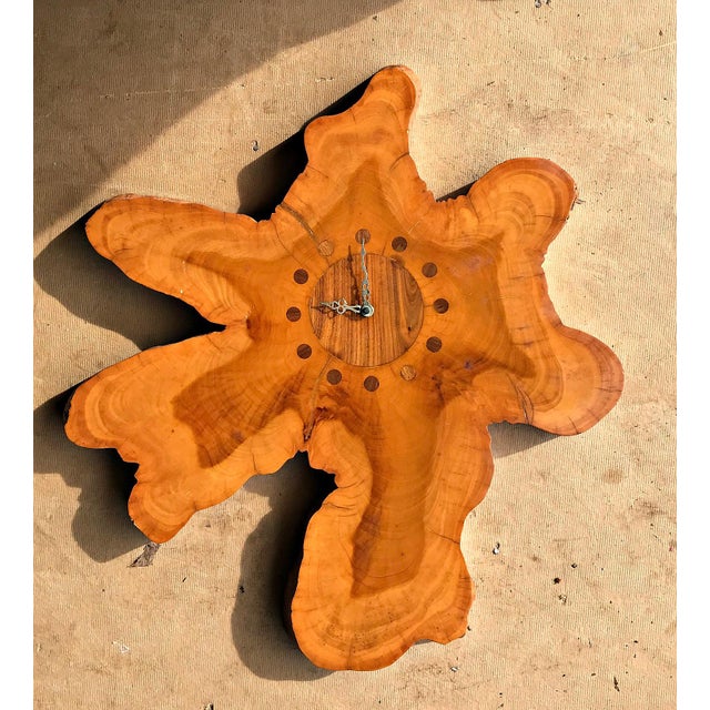 Handmade Signed Cypress Live Edge Wood Wall Clock Chairish