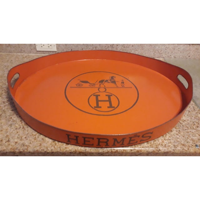 Large 28" Orange Lacquered HermesStyle Tray Chairish