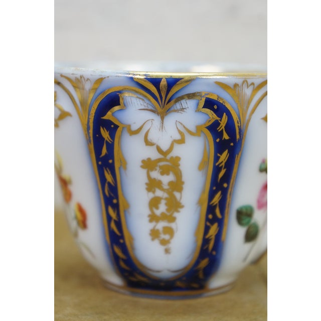 Ceramic Antique Cobalt Blue & Gold Tea Coffee Demitasse Cups Dessert Plates China - 27 pcs For Sale - Image 7 of 17