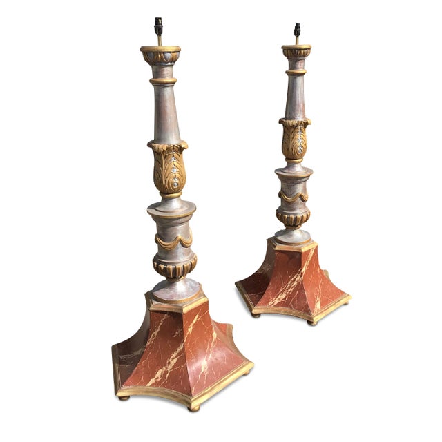 Late 19th Century Silver and Gilt Standard Lamps, 1880s, Set of 2 For Sale - Image 5 of 11