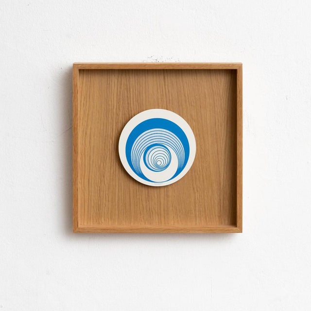 Marcel Duchamp Framed Rotorelief. Blue and White Rotorelief Model Escargot. Edited by Walther König Series 133, Germany in...