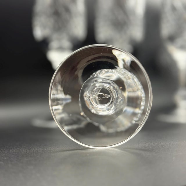 Transparent Vintage Lausitzer Glas Cut Crystal Champagne Flutes (Set of 6) For Sale - Image 8 of 9