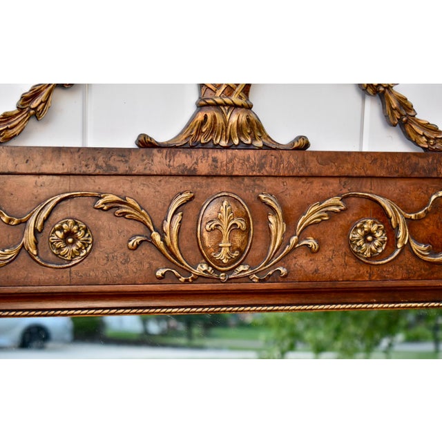 Antique Louis XVI Style Walnut Pier Wall Mirror Neoclassical Gilt Urn Crest For Sale - Image 13 of 18