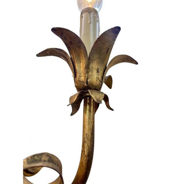 Vintage Italian Enamel Rose Chandelier For Sale - Image 4 of 8