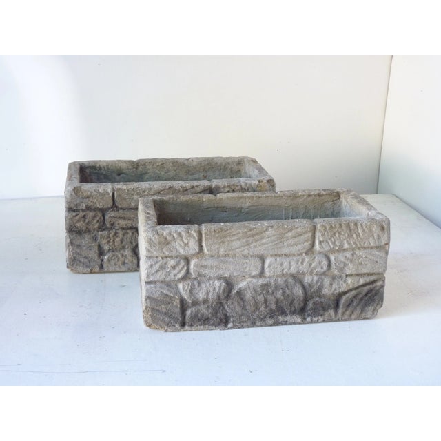 Mid 20th Century Vintage Concrete Planters - a Pair For Sale - Image 5 of 5