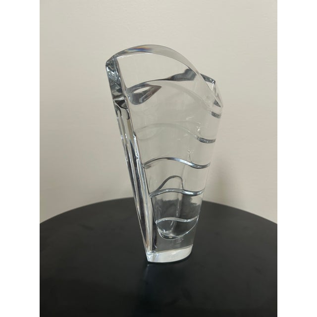 Baccarat Crystal Wave Vase France 1990s Large Size For Sale In New York - Image 6 of 12