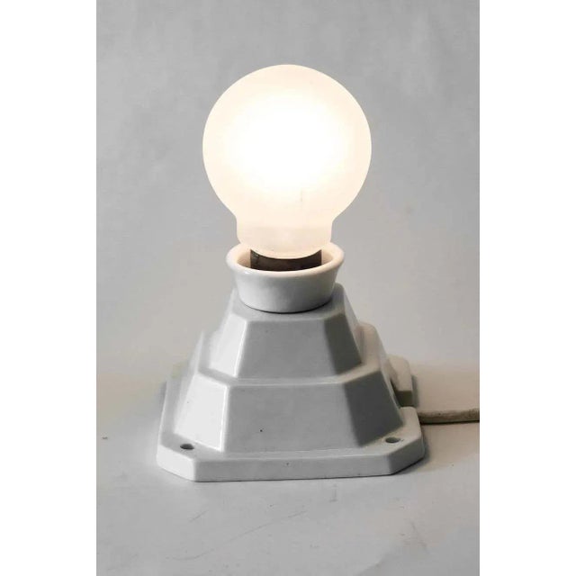 White Bauhaus Porcelain Wall Lamp, Germany, 1920s For Sale - Image 8 of 15