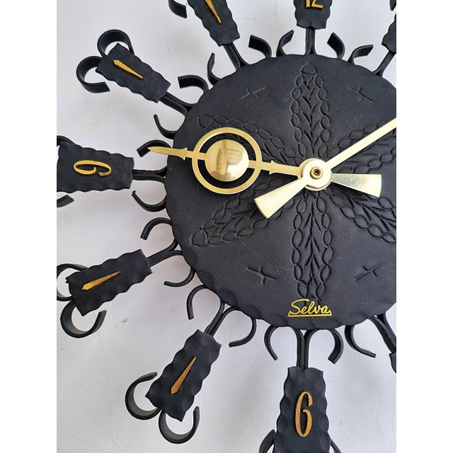 1950s Electric Wall Clock from Selva, Germany, 1960s For Sale - Image 5 of 6