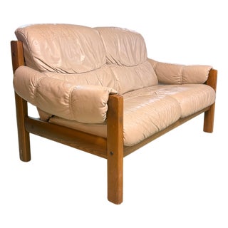 1970s Ekornes Stressless Leather Sofa Norway, Attributed For Sale