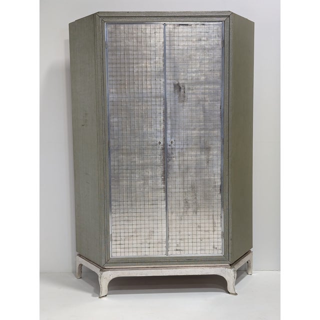 Vintage Silver Textured Wardrobe For Sale - Image 11 of 18
