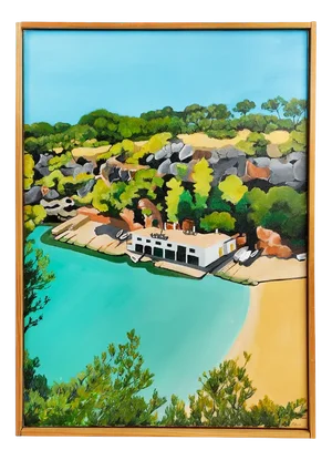 Octavia Campbell-Davy’s, Cala Pi, Acrylic on Canvas, Framed