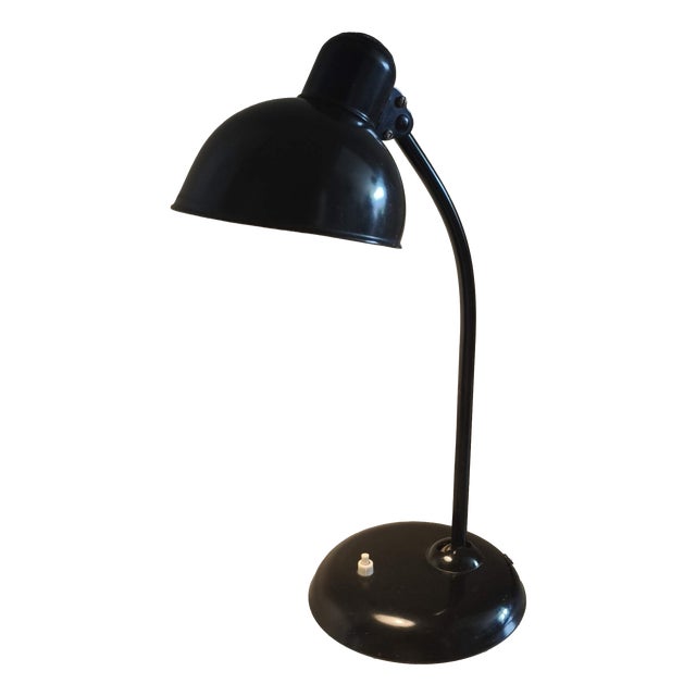 Black Model 6556 Table Lamp by Christian Dell for Kaiser Idell / Kaiser Leuchten, 1930s For Sale