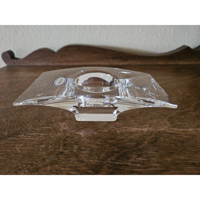 Nambe crystal planar votive candle holders designed by Karim Rashid. Sleek and elegant design. The pair has the original...