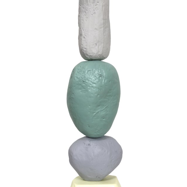 Palm Springs Totem 1 - Modern Unique Muted Tone Abstract Playful Resin Sculpture Original Artwork by Nayla Saroufim For Sale - Image 4 of 9