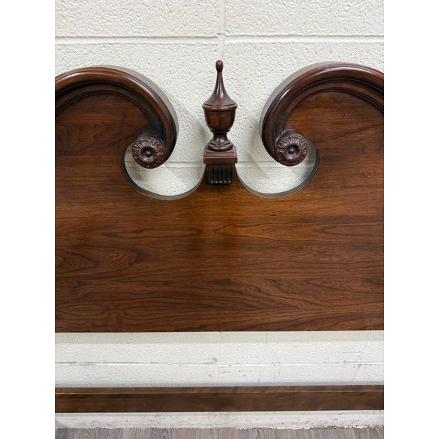 Vintage Full Size Ethan Allen Georgian Court Solid Cherry Four Poster Bed For Sale - Image 9 of 18