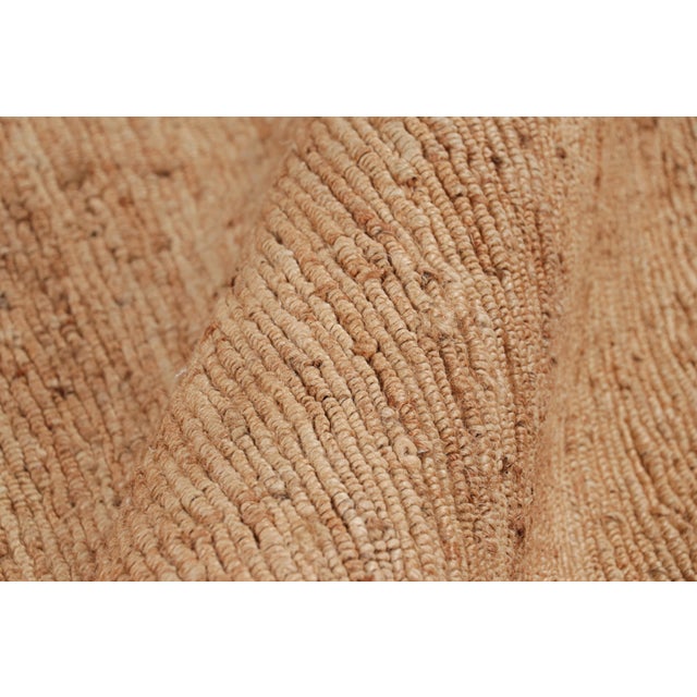Beige Rug & Kilim’s Textural Rug, Jute With Monochromatic Beige-Brown Striae For Sale - Image 8 of 8