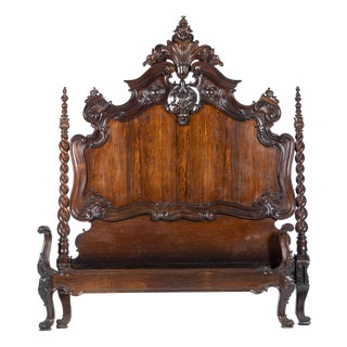 King John V Bed in Wood, 19th Century For Sale